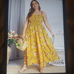 Yellow floral maxi dress